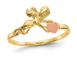 10K Yellow and Rose Gold Angel and Heart Ring