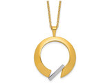 18K Yellow Gold Circle Pendant Necklace with Chain (16 inches)