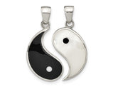 Sterling Silver Split Yin Yang Charm Pendant Necklace with Chains