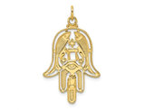 14K Yellow Gold Hamsa Pendant (NO CHAIN)