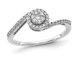 1/4 Carat (ctw) Diamond Cluster Spiral Ring in 14K White Gold