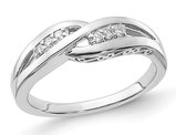 1/10 Carat (ctw) Diamond Twisted Band Ring in Sterling Silver