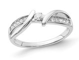 1/7 Carat (ctw) Diamond Criss Cross Ring in Sterling Silver