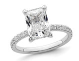 2.94 Carat (ctw VS2, G-H) Lab-Grown Octagon Radiant Diamond Engagement Ring 14K White Gold