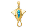 Lab-Created Blue Opal Stingray Pendant in 14K Yellow Gold (NO CHAIN)