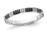 1/4 Carat (ctw) Black & White Diamond Band Ring in Sterling Silver