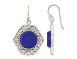 Sterling Silver Blue Agate Dangle Earrings 