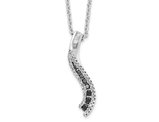 1/4 Carat (ctw) Black & White Diamond Twist Pendant Necklace in Sterling Silver with Chain