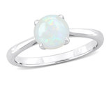 4/5 Carat (ctw) Solitaire Opal Ring in Sterling Silver