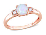 1.20 Carat (ctw) Blue Opal Ring in 10K Rose Pink Gold