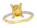 1.50 Carat (ctw) Citrine Ring in 10K Yellow Gold with Diamonds