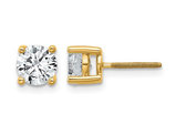 1.50 Carat (ctw VS2, D-E) Lab Grown Diamond Solitaire Stud Earrings in 14K Yellow Gold with Screwbacks