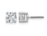 1.50 Carat (ctw VS2, D-E) Lab Grown Diamond Solitaire Stud Earrings in 14K Whitw Gold with Screwbacks (CERTIFIED)