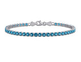 4.59 Carat (ctw) London Blue Topaz Tennis Bracelet in Yellow Sterling Silver (7.25 inches)