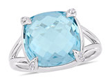 9.04 Carat (ctw) Sky Blue Topaz and White Topaz Ring in Sterling Silver