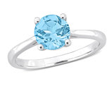 1.58 Carat (ctw) Blue Topaz Solitaire Ring in Sterling Silver