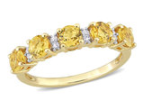 1.30 Carat (ctw) Citrine Band Ring in Yellow Plated Sterling Silver