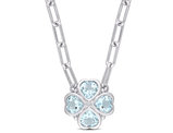 3.92 Carat (ctw) Blue Topaz Heart Pendant Necklace in Sterling Silver With Chain