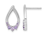 1/3 Carat (ctw) Amethyst Drop Earrings in Sterling Silver 