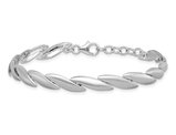 Sterling Silver Brushed Link Bracelet 7 Inches