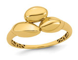 14K Yellow Gold Polished Tri-Dome Ring