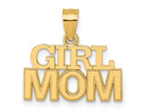 14K Yellow Gold GIRL MOM Charm Pendant (NO CHAIN)