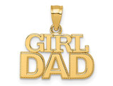 14K Yellow Gold GIRL DAD Charm Pendant (NO CHAIN)