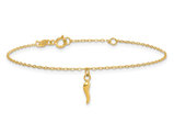 14K Yellow Gold Puffed Heart Paper-Clip Link Bracelet (7.25 inches) 