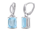 8.20 Carat (ctw) Blue Topaz Drop Earrings in Sterling Silver