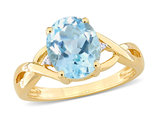 3.80 Carat (ctw) Blue Topaz Twist Ring in 10K Yellow Gold