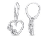 Accent Diamond Infinity Heart Dangle Earrings in Sterling Silver