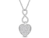 1/4 Carat (ctw) Diamond Infinity Heart Pendant Necklace in Sterling Silver with Chain