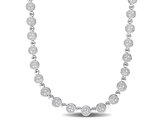 Sterling Silver 1/2 Carat (ctw) Diamond Tennis Necklace (17 inches 6.5mm)