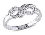 Infinity Sterling Silver Ring with Accent Diamonds