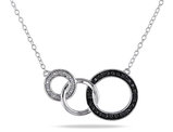 1/10 Carat (ctw) Diamond Tri-Circle Pendant Necklace in Sterling Silver with Chain