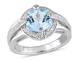 3.78 Carat (ctw) Blue and White Topaz Ring in Sterling Silver