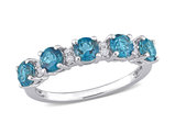 1.50 Carat (ctw) London Blue Topaz Five Stone Band Ring in Sterling Silver