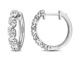 1/7 Carat (ctw) Diamond Twist Hoop Earrings in Sterling Silver