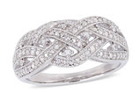 1/4 Carat (ctw) Diamond Entwined Ring in Sterling Silver