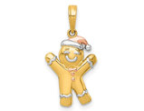 14K Yellow Gold Gingerbread Man Charm Pendant (NO CHAIN)