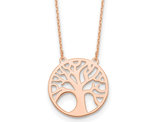 14K Rose Gold Tree of Life Pendant Necklace with Chain