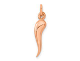 14K Rose Pink Gold Italian Horn Pendant Necklace (NO CHAIN)