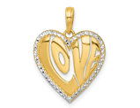 14K Yellow Gold - LOVE - Heart Charm Pendant (NO CHAIN)