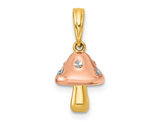 14K Yellow and Rose Gold Mushroom Charm Pendant (NO Chain)