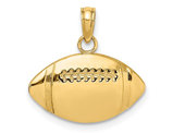 10K Yellow Gold Classic Football Charm Pendant (NO Chain)