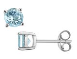 Light Aquamarine Earrings 3/4 Carat (ctw) in 14K White Gold