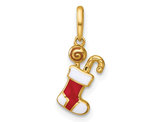 14K Yellow Gold Christmas Stocking Charm Pendant (NO CHAIN)