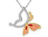 Sterling Silver Butterfly Charm Pendant Necklace with Chain 