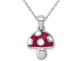 Sterling Silver Mushroom Charm Pendant with Chain