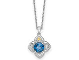 2.10 Carat (ctw) London Blue Topaz Pendant Necklace in Sterling Silver with Chain